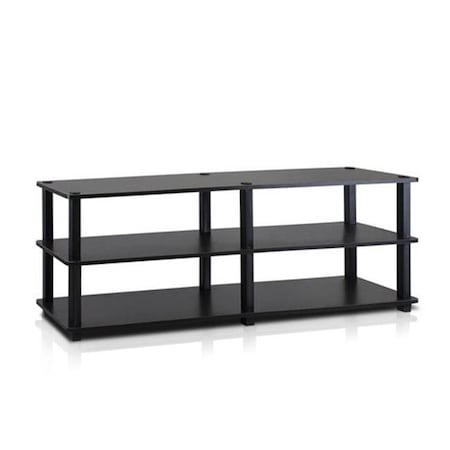 Furinno Furinno Turn-S-Tube No Tools 3-Tier Entertainment TV Stands; Espresso & Black - 15.4 x 47.2 x 11.6 in. TV14038EX/BK